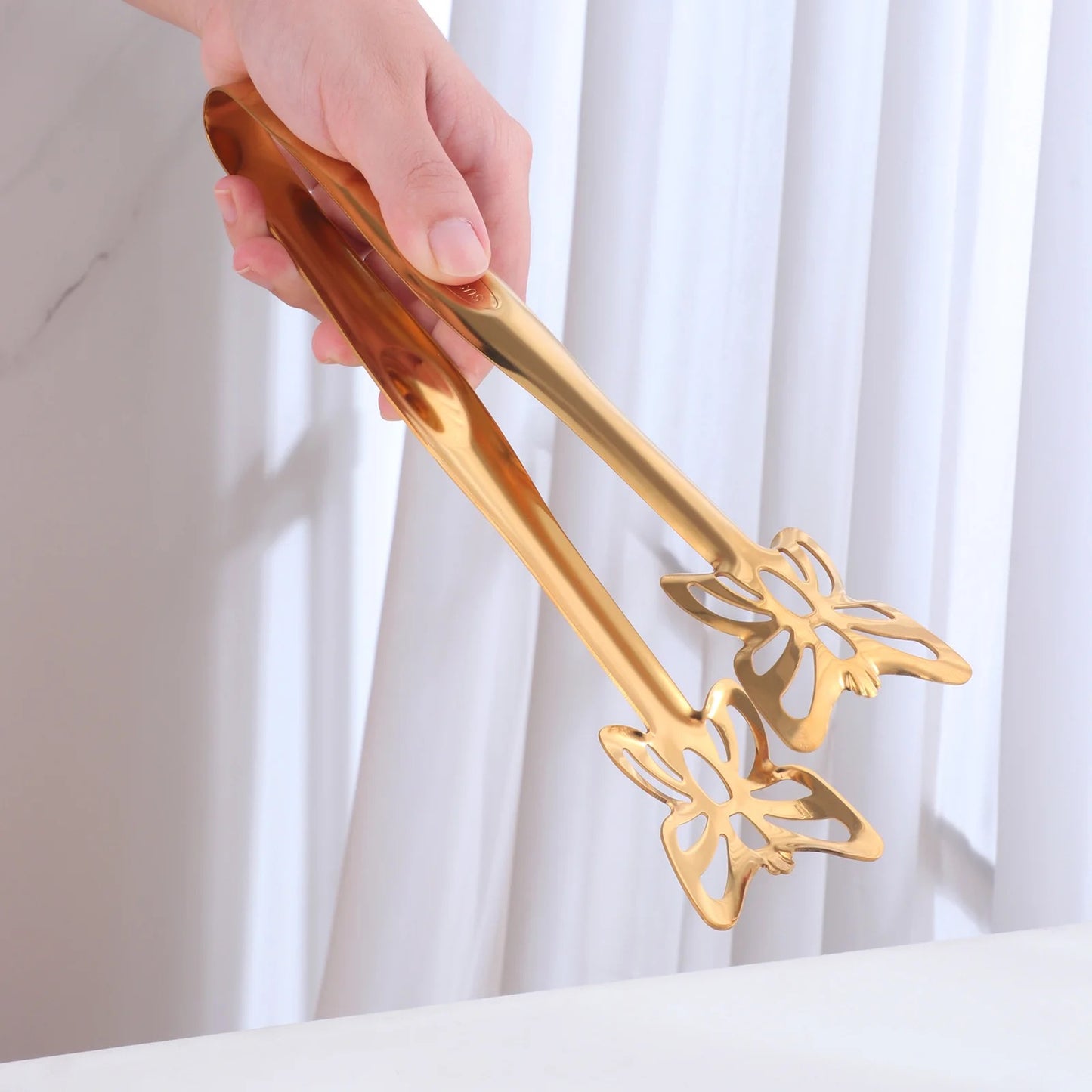 Butterfly Stainless Steel Kitchen Tong - Luxury Dining Table Accessory