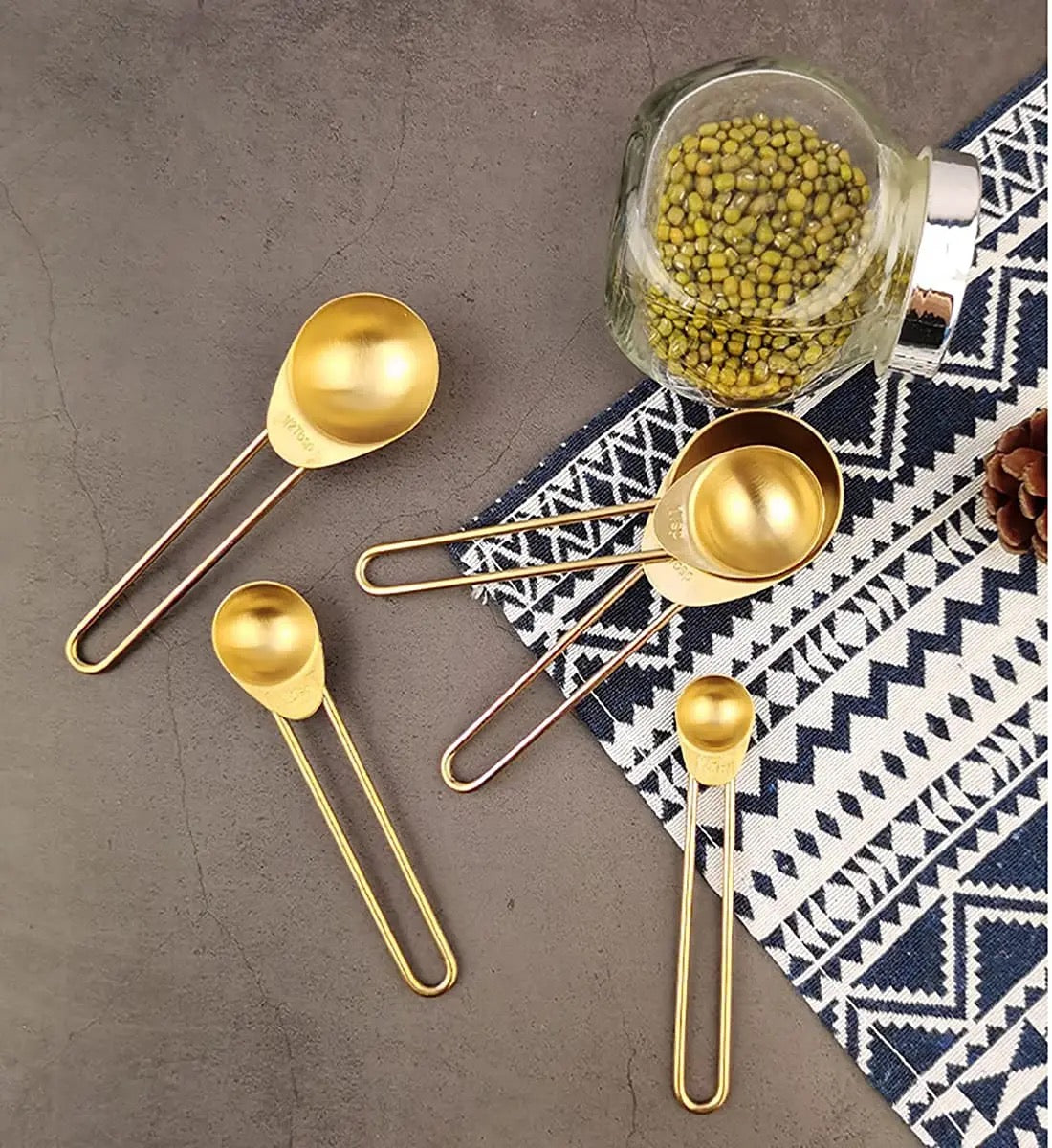 Gold Kitchen Accessories - Set of 4 Measuring Spoons