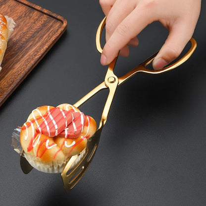 Bread & Pastry Scissors Tong - Gold & Silver - Gourmet Dining Essential