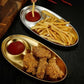 Gold Starter Snack Plate - Stainless Steel Chip & Dip Platter