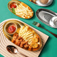 Gold Starter Snack Plate - Stainless Steel Chip & Dip Platter