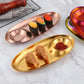 Gold Starter Snack Plate - Stainless Steel Chip & Dip Platter