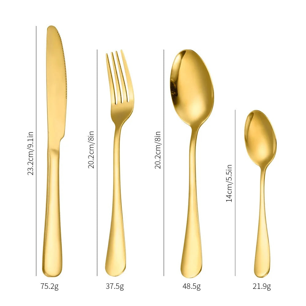 24-Piece Stainless Steel Cutlery Set - Luxurious Dining Essentials