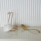 Stand for Serving Spoon - Gold & Silver - Single (Ceramic Bowl included)