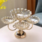 5-Bowl Glass Serving Stand with Gold Metal Frame | 2-Tier Buffet Server