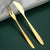 Dessert Knife and Fork Set - Set of 4 - Gold Stainless Steel