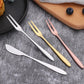 Dessert Knife and Fork Set - Set of 4 - Gold Stainless Steel