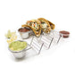 Taco and Sandwich Holder Stand with Dip Bowls | Gold & Silver | Stainless Steel