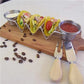 Taco and Sandwich Holder Stand with Dip Bowls | Gold & Silver | Stainless Steel