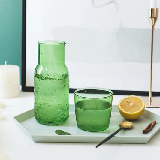 Borosilicate Bedside Carafe with Matching Glass | 3 Colors