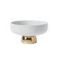 Luxury White Porcelain Footed Bowl with Gold Stand | High-End Fruit & Candy Bowl | Available in 2 Szes