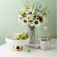 Luxury White Porcelain Footed Bowl with Gold Stand | High-End Fruit & Candy Bowl | Available in 2 Szes