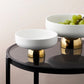 Luxury White Porcelain Footed Bowl with Gold Stand | High-End Fruit & Candy Bowl | Available in 2 Szes