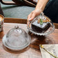 Glass Dessert Plate with Cloche Dome – Plain