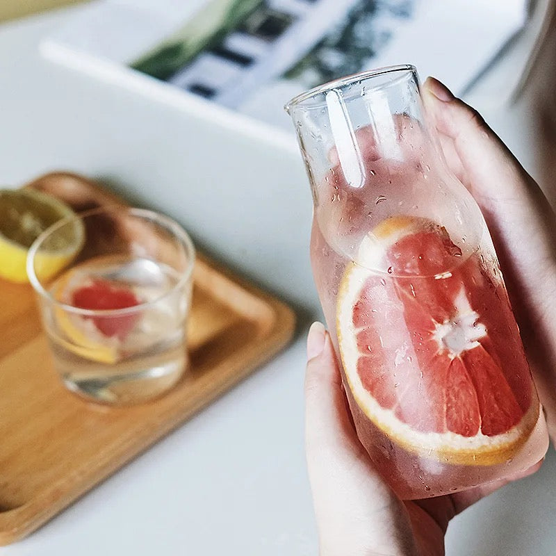 Borosilicate Bedside Carafe with Matching Glass | Transparent