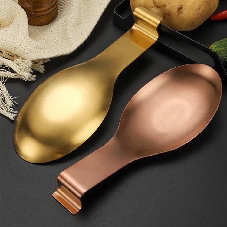 Spoon Rest & Serving Platter - Luxury Stainless Steel - Gold & Silver