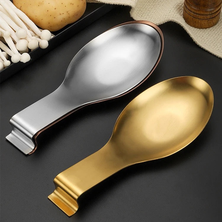 Spoon Rest & Serving Platter - Luxury Stainless Steel - Gold & Silver