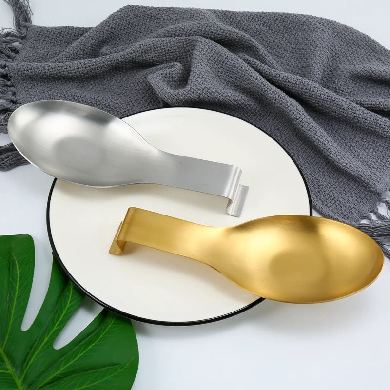 Spoon Rest & Serving Platter - Luxury Stainless Steel - Gold & Silver