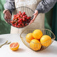 Elegant Gold Metal Fruit Basket