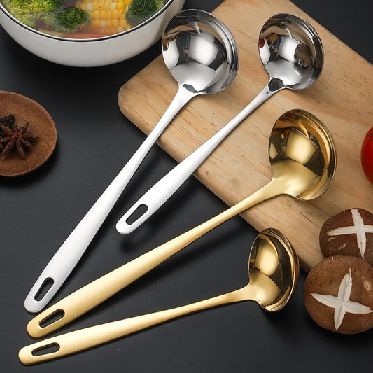 Gold Serving Spoon & Ladle - 1 Large piece - Stainless Steel Kadchi