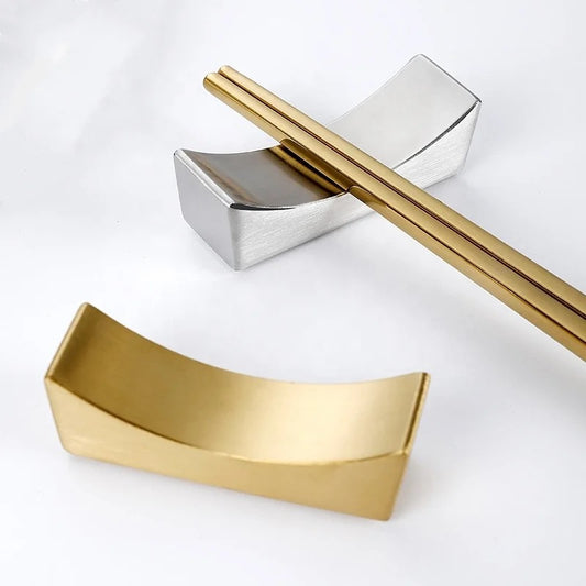 Chopstick Holders & Spoon Rest Set - PVD Gold Finish | Fine Dining Essentials (Set of 4, 6, 8)