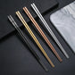 Designer Gold Stainless Steel Chopsticks with Travel Box