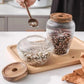 Borosilicate Glass Jars with Wooden Lid - Matka Ribbed Jar