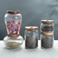 Borosilicate Glass Jars with Wooden Lid - Matka Ribbed Jar