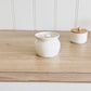 White Ceramic Ghee Pot with Lid & Gold Spoon – 420ml Luxury Kitchen Jar