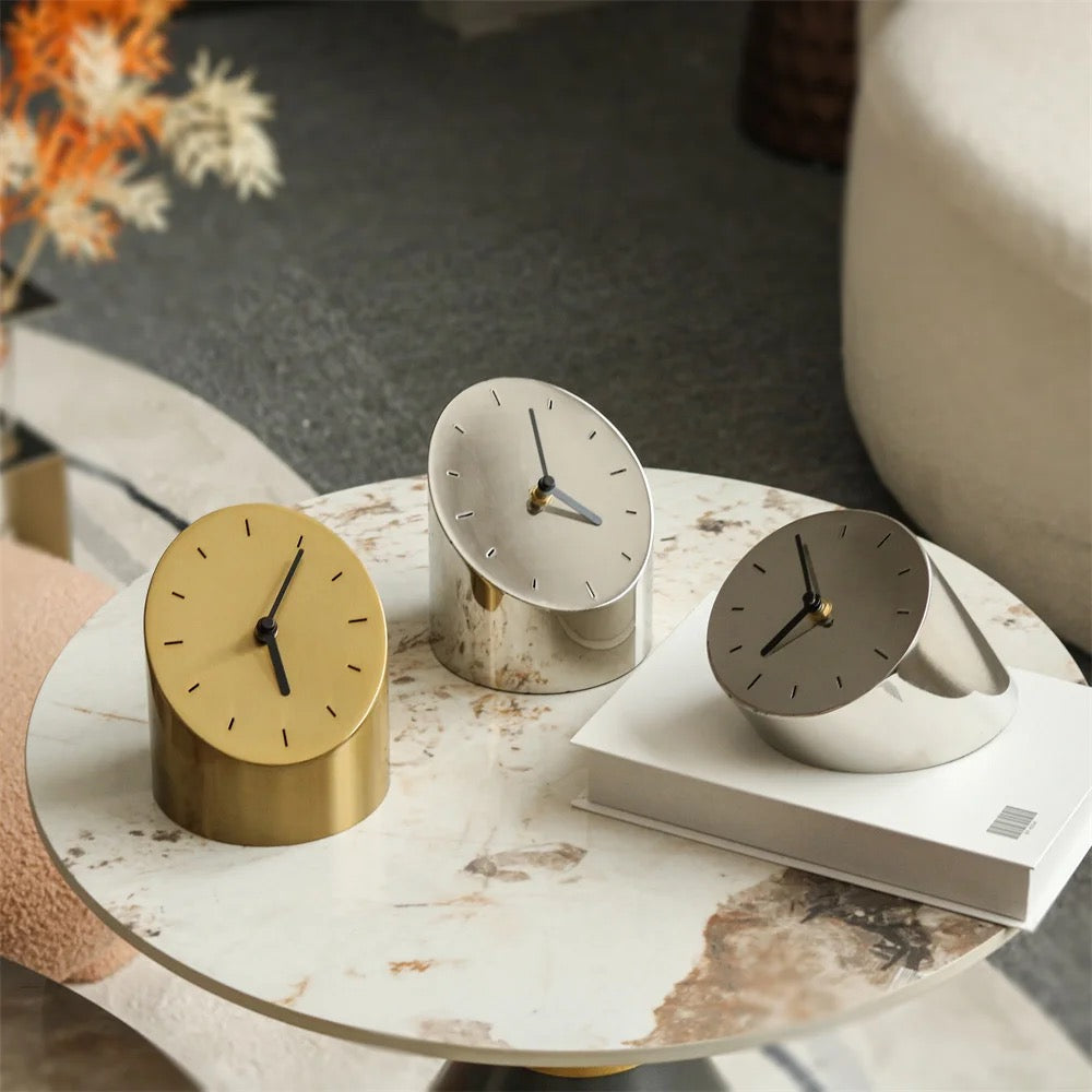 Luxury Table Clock - Gold & Silver Decor Accent