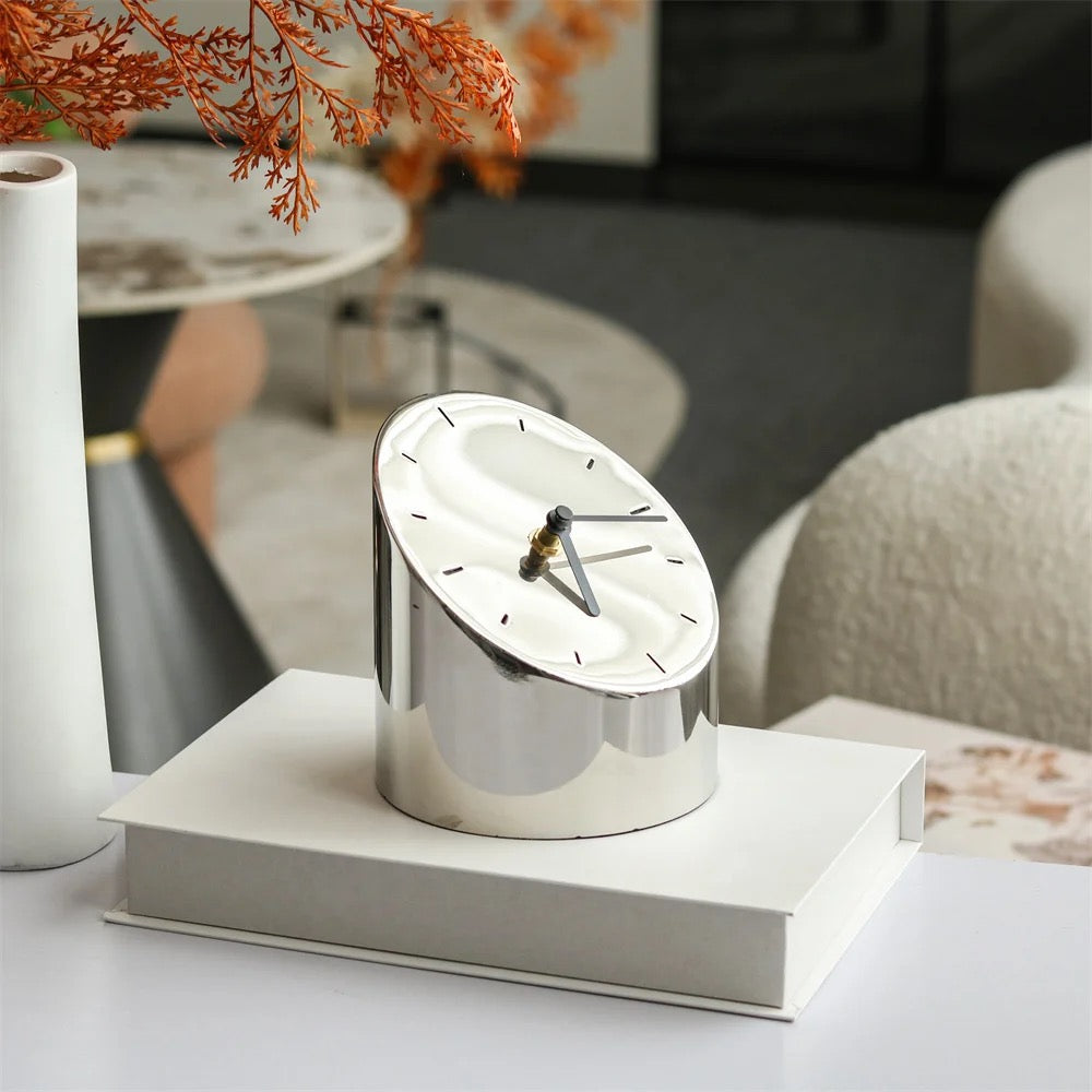 Luxury Table Clock - Gold & Silver Decor Accent