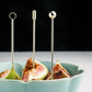 Set of 6 Gold Cocktail Metal Picks & Skewers - Stainless Steel