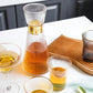 Transparent Glass Carafe Set with 4 Matching Glasses