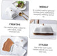 Butterfly-Inspired Porcelain Butter Dish with Detachable Wooden Base