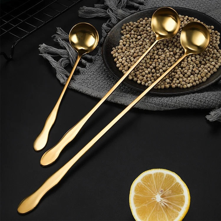 Gold Scoop Spoon Set of 3 – for Mixing & Pouring