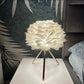 Luxury White & Gold Faux Ostrich Feather Table Lamp - Tripod Design