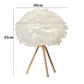 Luxury White & Gold Faux Ostrich Feather Table Lamp - Tripod Design