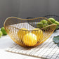 Elegant Gold Metal Fruit Basket
