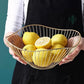 Elegant Gold Metal Fruit Basket