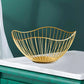 Elegant Gold Metal Fruit Basket