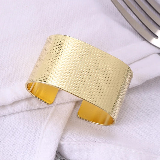 Napkin Rings Set – Gold Metal Band, (Set of 4/6/8) Perfect for Formal & Casual Dining