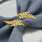 Gold Napkin Rings – Leaf Design - Set of 4, 6, or 8 (Elegant Metal Napkin Holders for Table Decor)