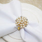Gold Napkin Rings with Pearl & Stonework – Set of 4, 6, or 8