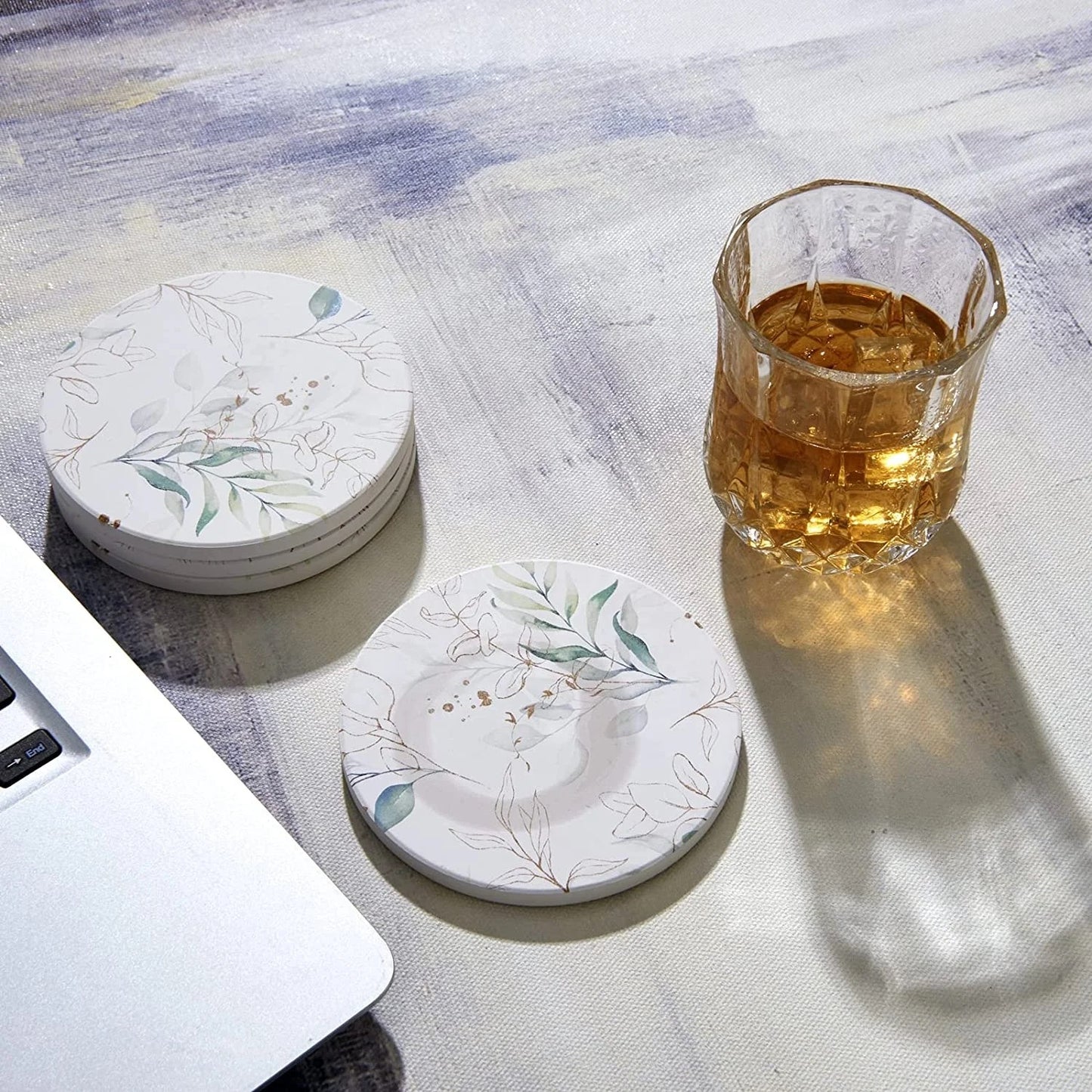 Coasters with Gold Frame - Set of 7