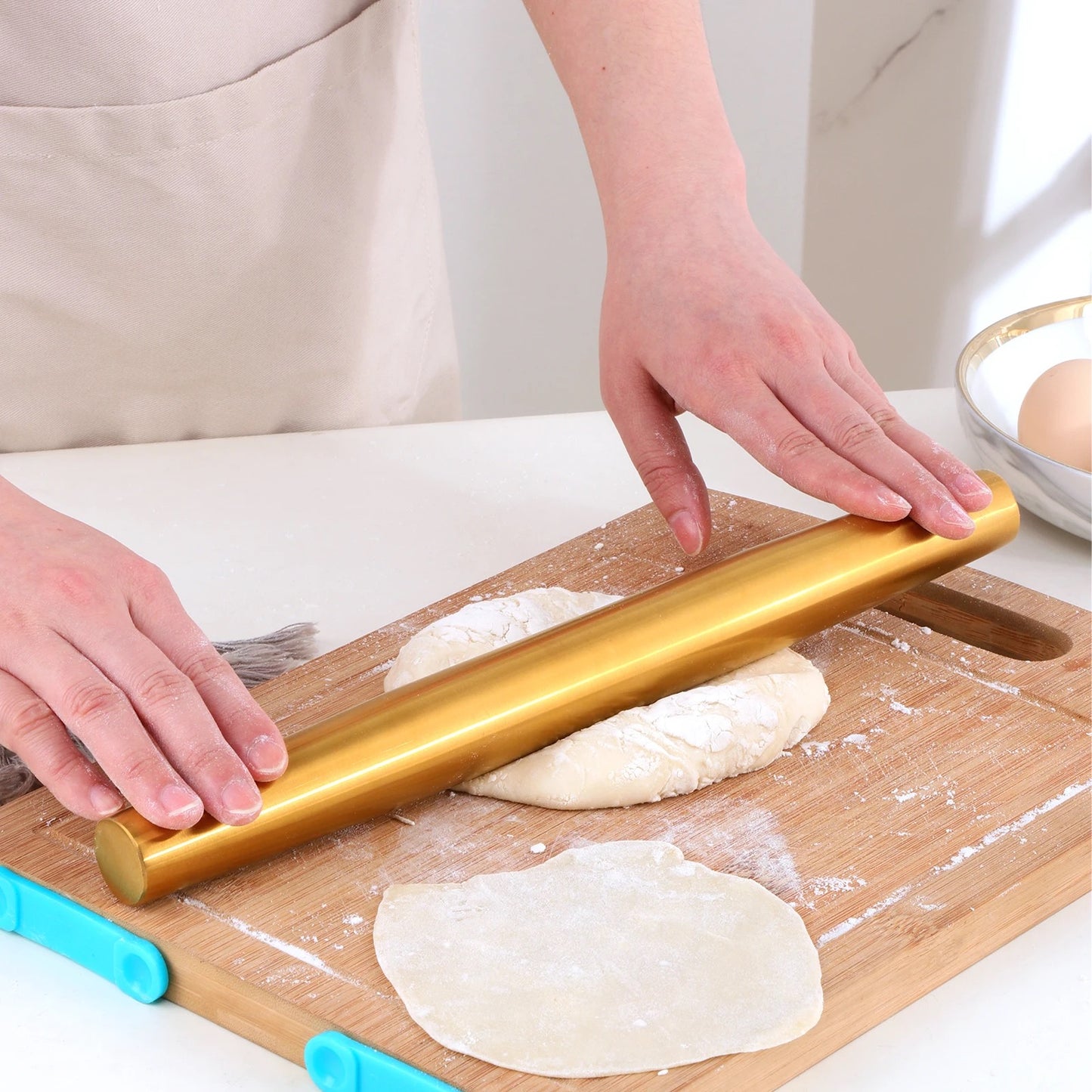 Gold Rolling Pin - Stainless Steel Belan