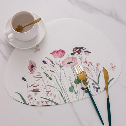Placemats for dining table - White & Pink - Set of 4 / Set of 6