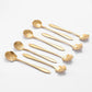 Set of 8 Gold Flower Dessert Spoons
