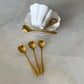 Dessert spoons - Heart Shape - Gold Tea Spoons 6 pcs