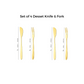 Dessert Knife and Fork Set - Set of 4 - Gold Stainless Steel