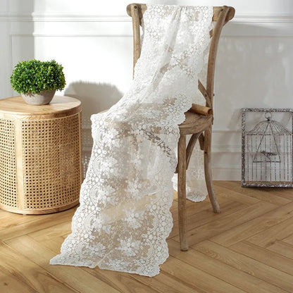 White Table Runner with European Embroidery | 2 sizes (Photo 2)